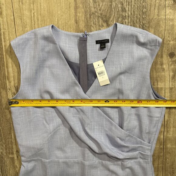 Ann Taylor Dress 12 NWT Blue Cross Weave Sheath Work Career - Picture 6 of 6